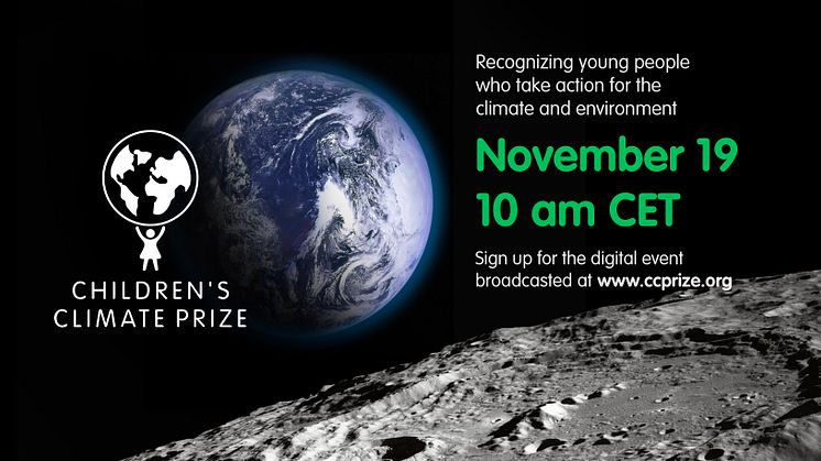 Den 19 november är det digital prisceremoni för vinnaren av Children’s Climate Prize 2021 - alla är inbjudna!
