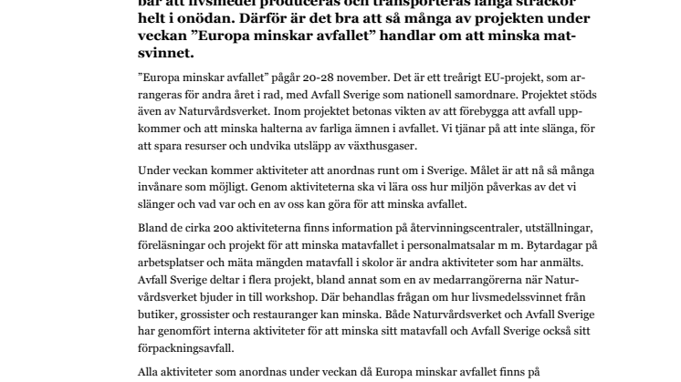 Vinn på att slänga mindre!
