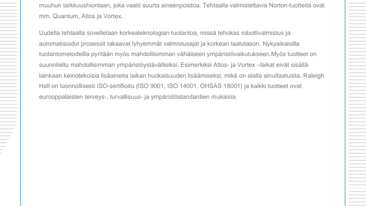 Nortonin keraamisilla hiomalaikoilla uusi valmistustehdas
