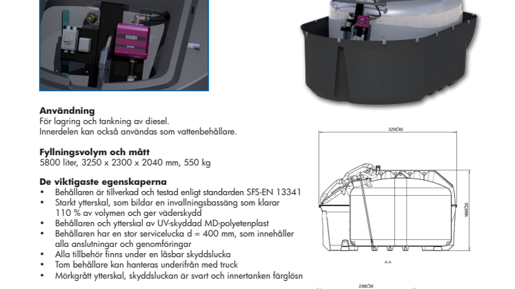 Produktblad Nafta 6000 Finncont bränsletank