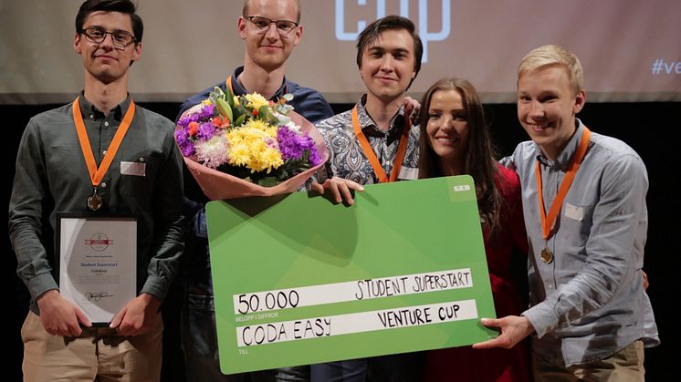 Teamet bakom Coda Easy studerar på KTH och Handelshögskolan. Foto: Victor Ackerheim