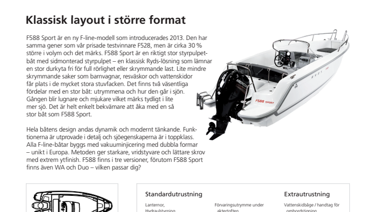 Produktblad Ryds F588 Sport