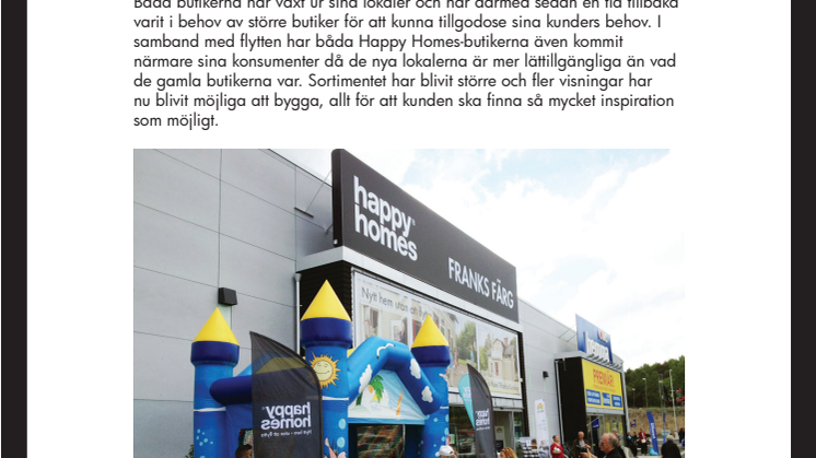 Happy Homes-butiker flyttar till större lokaler