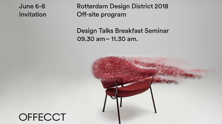 The image: Murano easy chair by Luca Nichetto. Offecct News 2018 will be on display at Flokk Design Center.