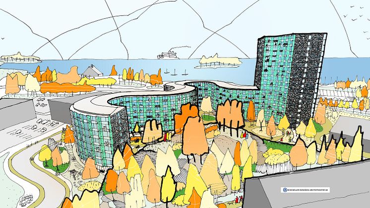 Det nya bostadskvarteret Fyren i Nynäshamn