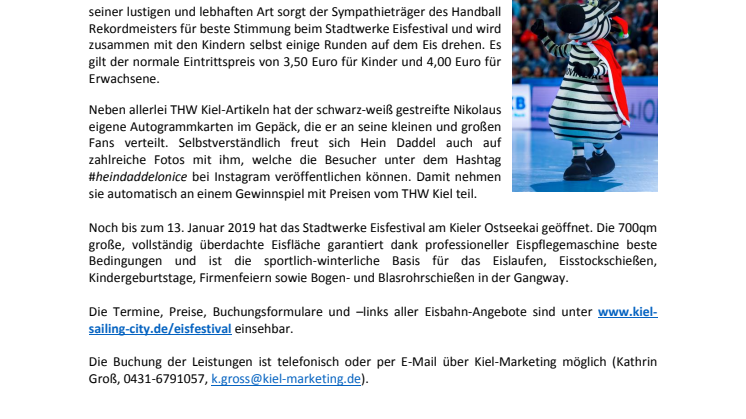 Hein Daddel on Ice - tierisches Nikolausvergnügen beim Stadtwerke Eisfestival Kiel