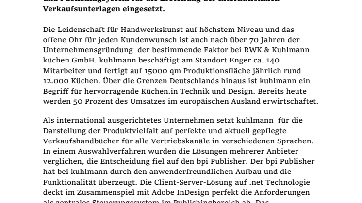 bpi Publisher überzeugt bei Kuhlmann Küchen