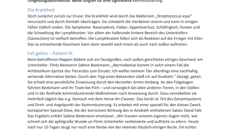 Chance: Hilfe bei Pferdekrankheit Druse jetzt ohne Medikamente