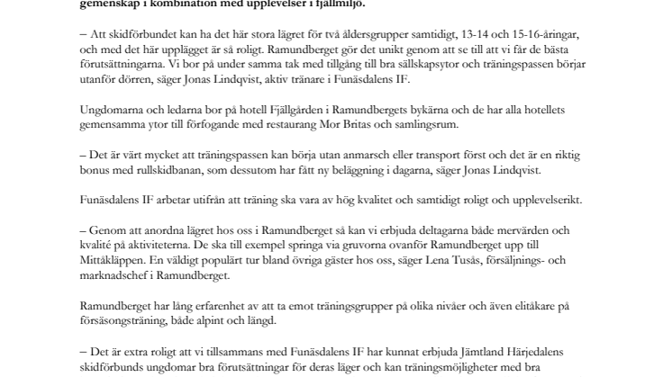 Stort träningsläger för länets längdungdomar i Ramundberget