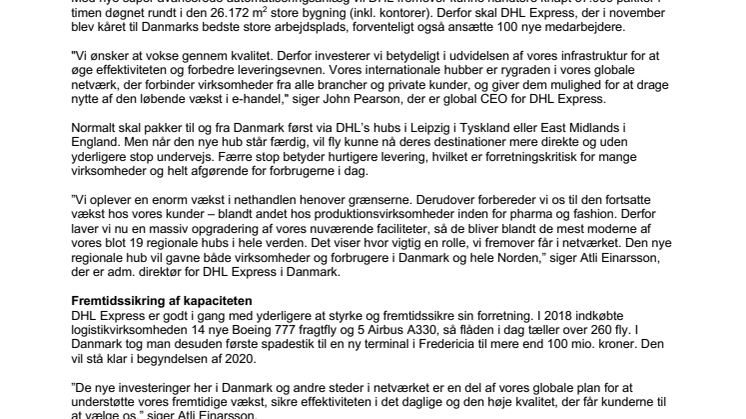 DHL Express bygger en topmoderne hub i Københavns Lufthavn