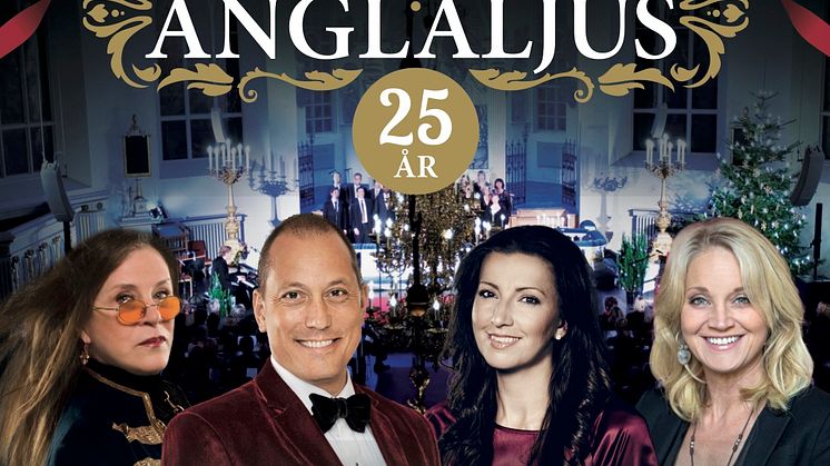 25 års-jubileum för årets magnifika julkonsertturné ”Änglaljus” i ledning av John Kluge med Py Bäckman, Sonja Aldén m.fl.