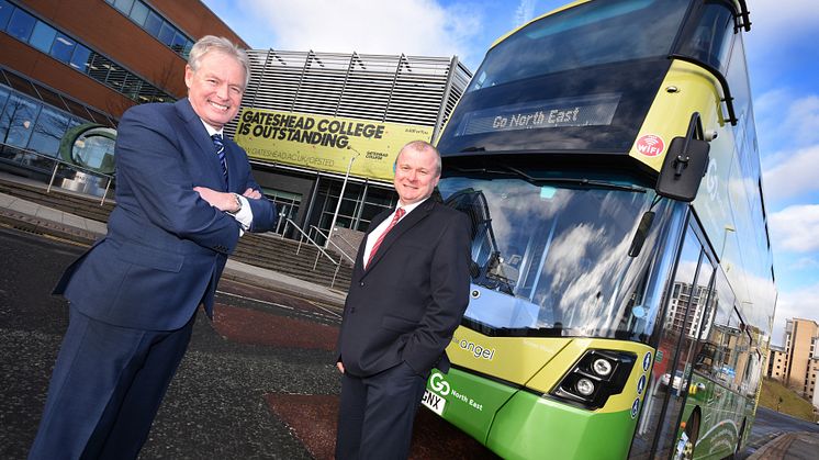 Kevin Carr Managing Director of Go North East with Director of Business Development at Gateshead College, Ivan Jepson