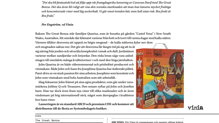 The Great Bonza – en kraftfull australiensare med glimten i ögat