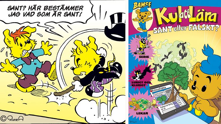 Likheter mellan Krösus Sork och Donald Trump i ny Bamsetidning om falska nyheter
