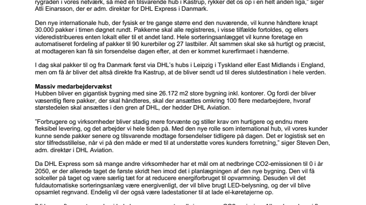 Milliardbyggeri af pakkehub sat i gang ved Københavns Lufthavn