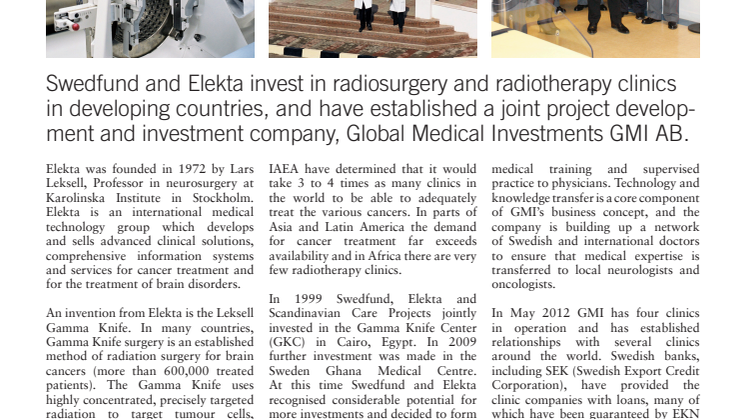 Factsheet Swedfund and Elekta