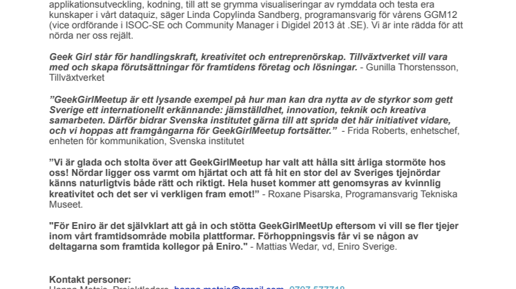 GeekGirlMeetup nördar ner sig  i stora datamängder och robotblipp!