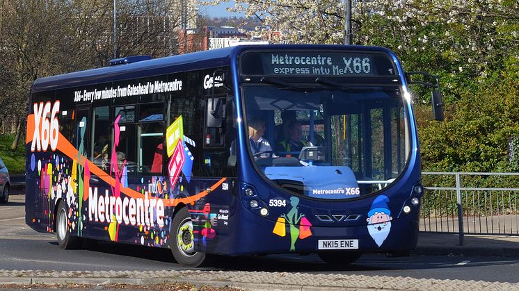 The electric bus is being trialed on Go North East's popular X66 service - pictured here, an existing x66 vehicle