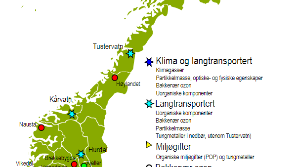 bakgrunnsstasjoner i Norge NILU