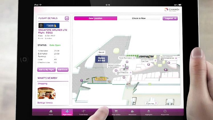 iChangi HD app for the iPad