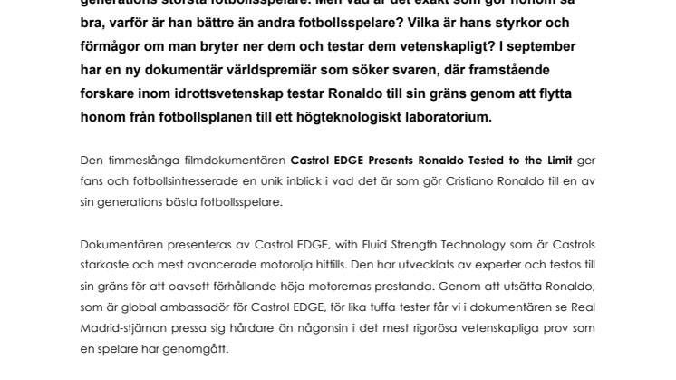 Cristiano Ronaldo testas till gränsen i ny dokumentär