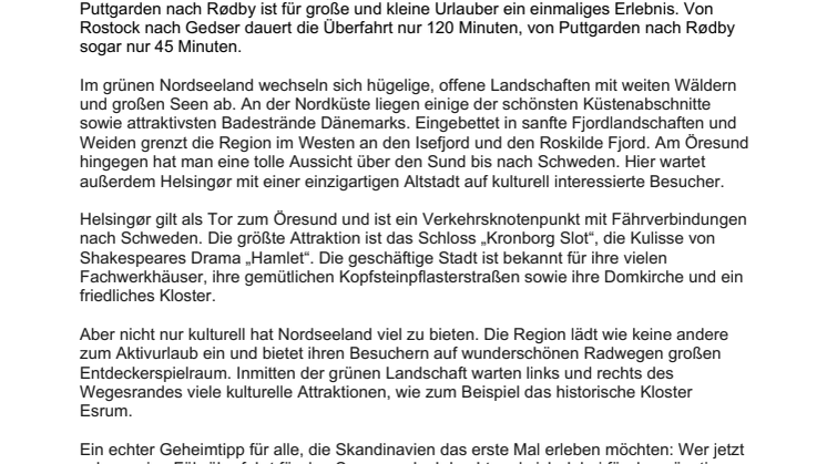 Sommer, Sonne, Skandinavien: mit Scandlines in den Sommerurlaub an die "Dänische Riviera"