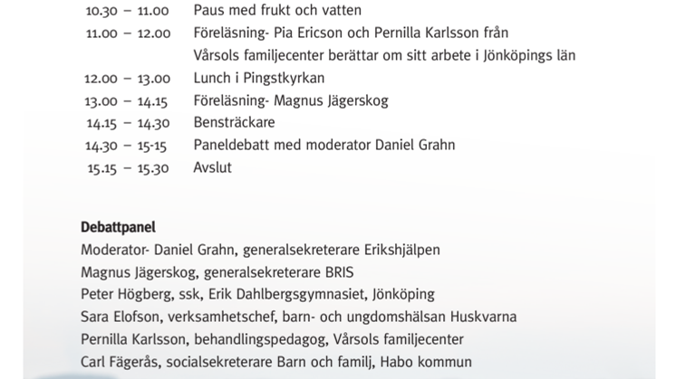 Agenda seminarium Vårsol