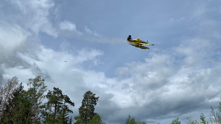 De skopande planen stödjer vid brand i Härjedalen