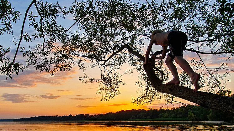 En av sex vinnare, Niklas Ramberg, bild 115.  Bilden tagen i Hörby. Kvällsdopp vid Fulltofta strand en riktigt varm och härlig sommarkväll.