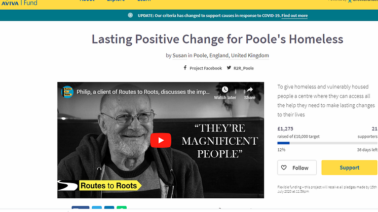 Poole homeless charity launches Aviva crowdfunding campaign to boost funds for the renovation of ‘A Place for Change’ hub