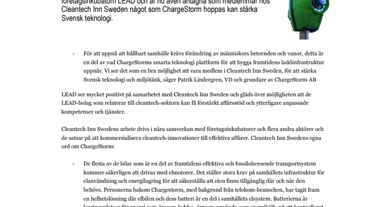 ChargeStorm utvecklar lösningar för en miljövänligare framtid 