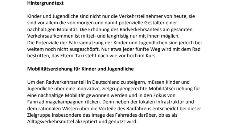 Hintergrundtext zum Kurzfilmwettbewerb "Like it - Bike it"