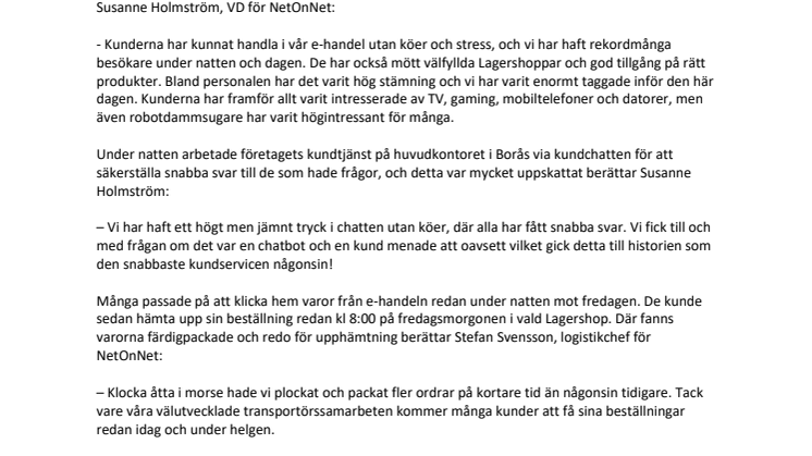 Black Friday: Högtryck och många nöjda kunder hos NetOnNet