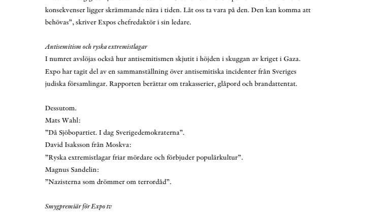 Nytt nummer av tidskriften Expo