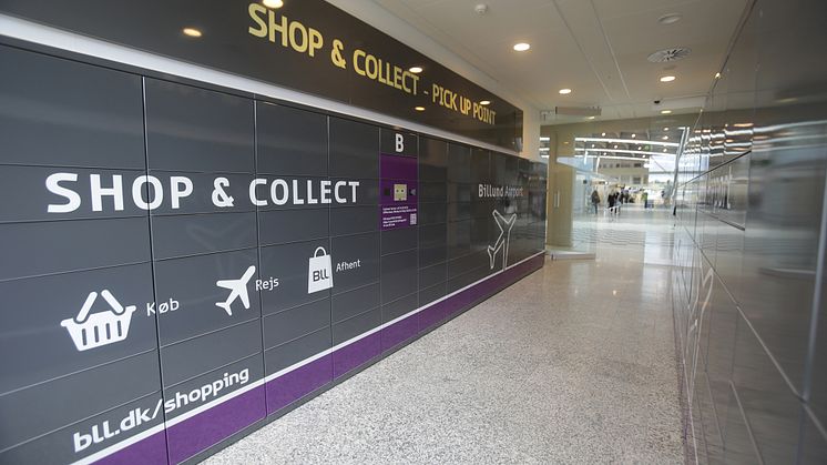 Ferieklar! Shop & collect pakkeanlægget i Billund Lufthavn er klar til at opbevare infkøbte varer, som rejsende ikke skal bruge på ferien, men foretrækker at afhente i lufthavnen ved hjemkomst.