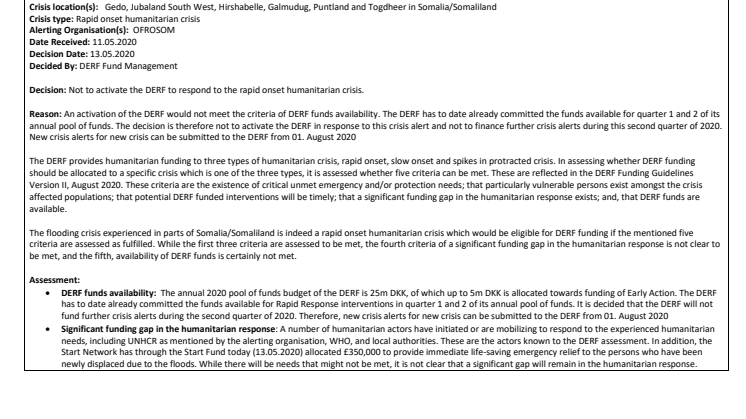 20-010-RO Alert Note Floods in Somalia (Fund not activated)