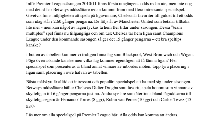Hur slutar Premier League säsongen 2010/11?