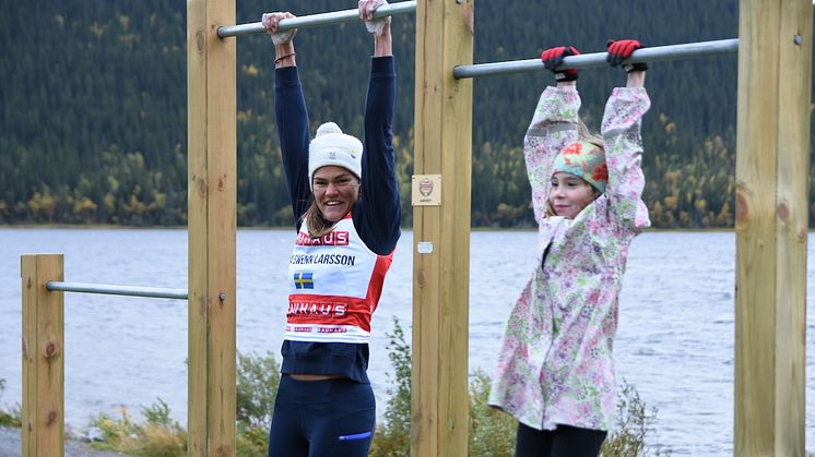 Anna Swenn Larsson har byggt ett utomhusgym i Åre tillsammans med Bauhaus. Foto: SSF