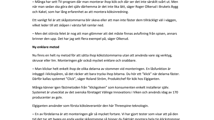 Elgiganten först i världen med klick-kök
