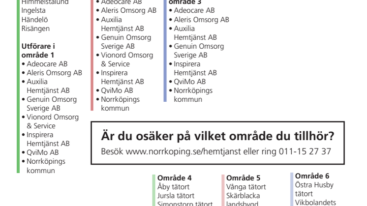 Hemtjänstutövare och geografiska områden