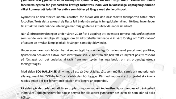 Nu öppnar informationssidan SOL-HALLEN.SE