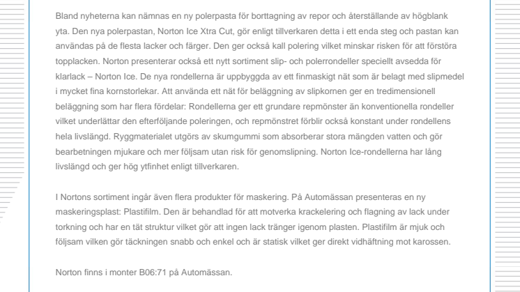 Flera nyheter från Norton på Automässan