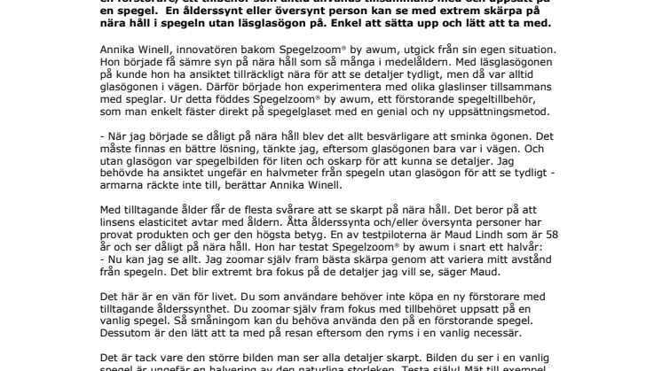 Se skarpt i spegeln utan läsglasögon