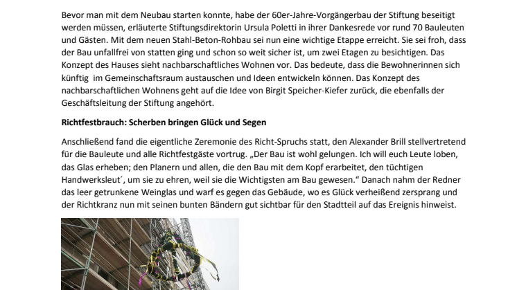 Sankt Katharinen- und Weißfrauenstifts feierte Richtfest