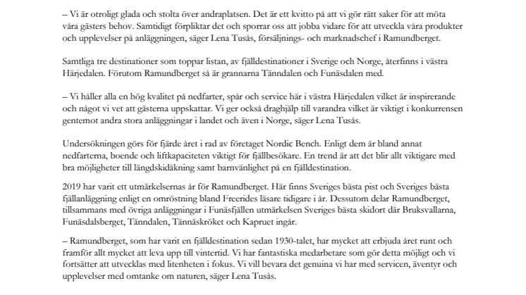 Hedrande andraplats i gästundersökning
