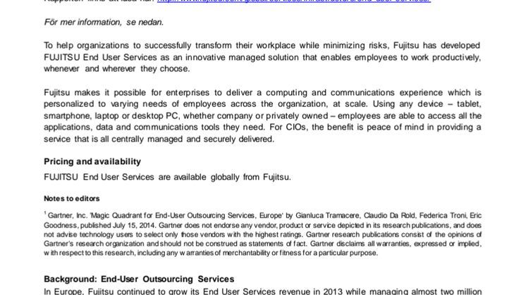 Fujitsu tar ledarplatsen i Gartners senaste Magic Quadrant