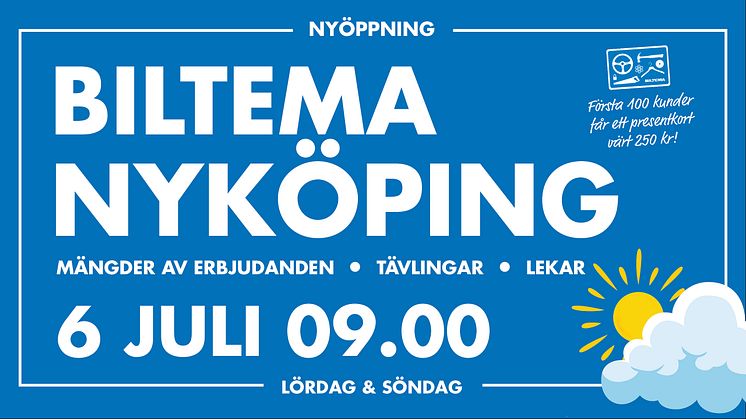 Biltema Nyköping öppnar 6 juli