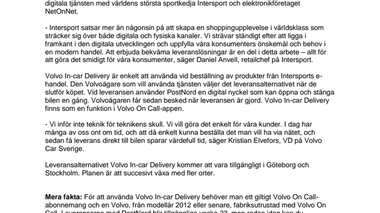Sportprodukter levererade direkt till bakluckan