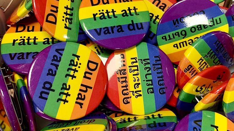 Pins från Västerbottens biblioteks inkluderingsarbete med hbtq i fokus