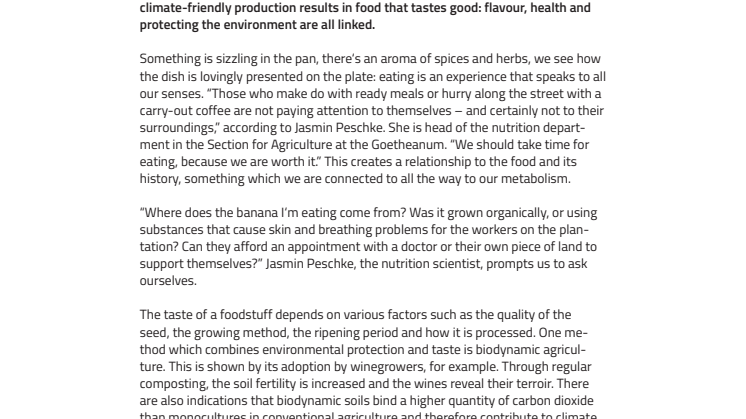 “Because we are worth it”. ​World Food Day: True flavour comes from environmentally friendly farming